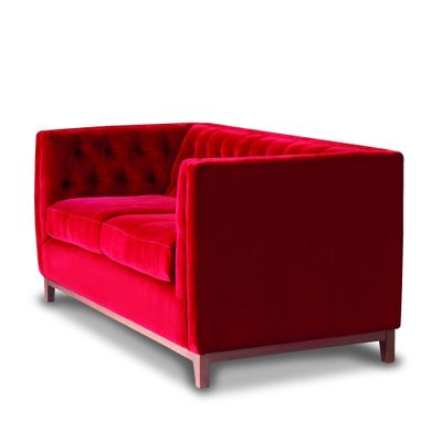 Imagen 2 del producto Sofá Roma 2 Cuerpos Capitoné Tela Velvet Burdeo