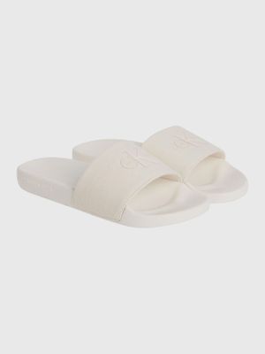Sandalias de Lona Monogram Beige Calvin Klein