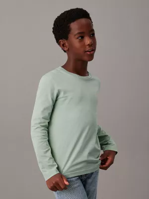 Polera Niño Chest Monologo Verde Calvin Klein