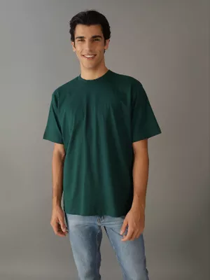 Polera Woven Label Relaxed Verde Calvin Klein