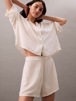 Short de Pijama de Viscosa Beige Calvin Klein