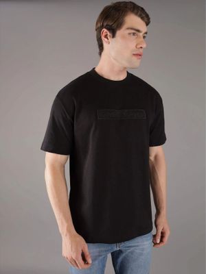 Polera Embroidered Box Negro Calvin Klein
