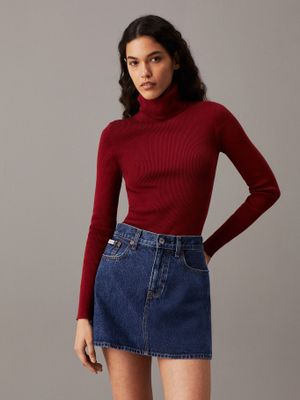 Sweater Woven Label Rojo Calvin Klein