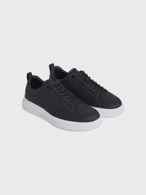Zapatillas de Cuero Low Top Lace Up Negro Calvin Klein