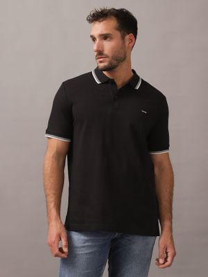 Polo Stretch Metal Button Negro Calvin Klein
