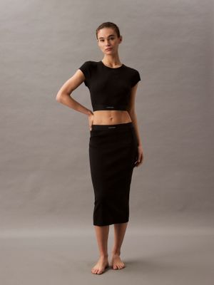 Imagen 2 del producto Polera de Pijama Rib Crop Negro Calvin Klein