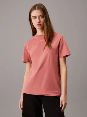 Polera Nano Logo Regular Rosado Calvin Klein