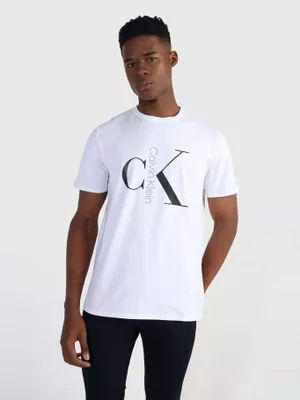 Polera Text Monogram Blanco Calvin Klein