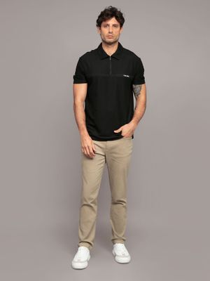 Imagen 2 del producto Polo manga corta con cremallera Negro Calvin Klein