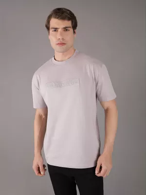 Polera Embroidered Box Gris Calvin Klein