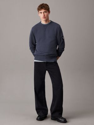 Imagen 2 del producto Poleron de algodón con insignia Azul Calvin Klein