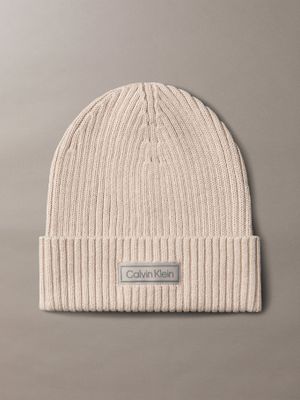 Imagen 1 del producto Gorro de Punto Algodón y Cachemira Beige Calvin Klein