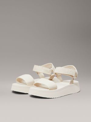 Sandalias de Lona Velcro Webbing Beige Calvin Klein