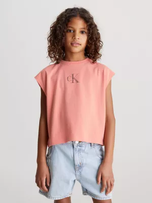 Polera Niña Iridescent Rosado Calvin Klein