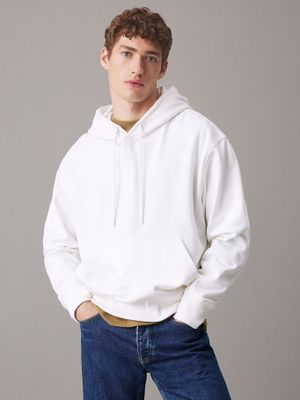 Polerón gorro y logo parte trasera Blanco Calvin Klein