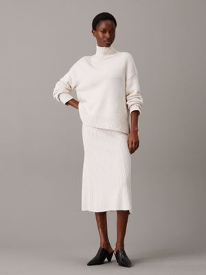 Faldas Recycled Wool Blanco Calvin Klein