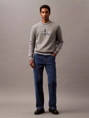 Imagen 2 del producto Polerón Fleece con Monograma Gris Calvin Klein