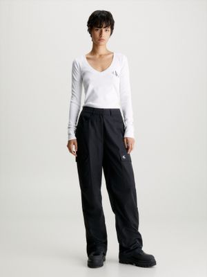 Imagen 2 del producto Polera Ls Rib V-Neck Monologo Blanco YAF