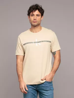 Polera y cinta repetitiva Beige Calvin Klein