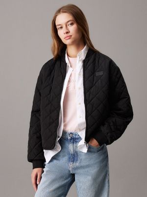 Chaqueta bomber acolchada holgada Negro Calvin Klein