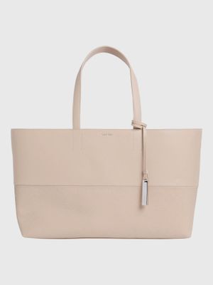 Cartera Shopper Ck Mixmedia Beige Calvin Klein