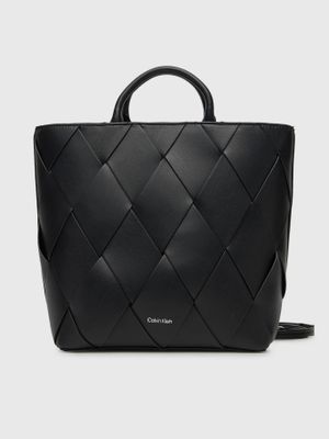Cartera Tote Ck Woven Negro Calvin Klein