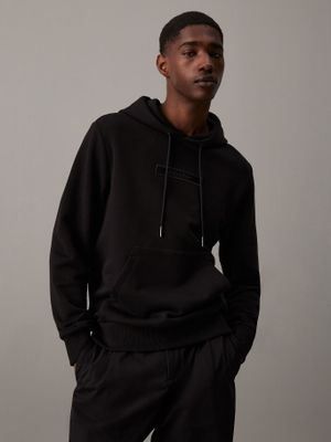 Polerón Gorro Embroidered Peached Negro Calvin Klein