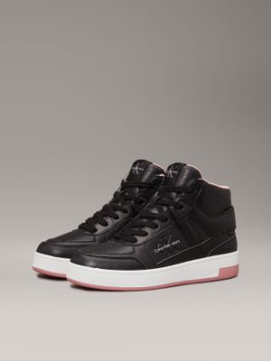 Zapatillas altas de cuero sintético Negro Calvin Klein