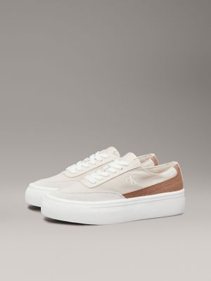 Zapatillas de Lona Flatform Beige Calvin Klein