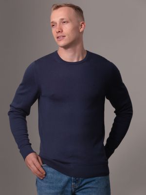Sweater Merino Rws Crew Neck Sweater Azul Calvin Klein