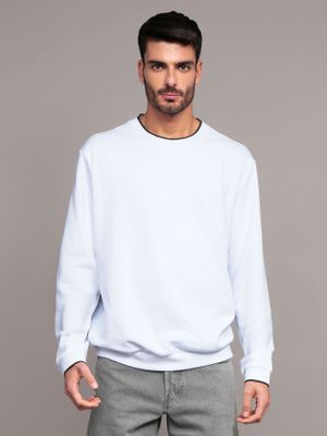 Imagen 1 del producto Polerón con Ribetes Contrastantes Blanco Calvin Klein