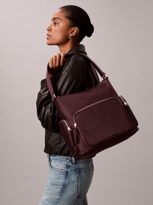 Imagen 2 del producto Cartera De Mano Nailon Satén Suave Marrón Calvin Klein