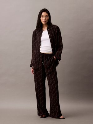 Pantalón Pull On Wide Leg Negro Calvin Klein