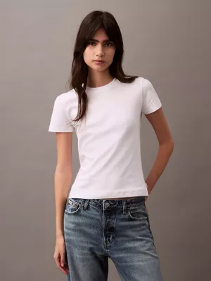 Polera Refined Cotton Relaxed Blanco Calvin Klein