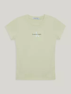 Imagen 1 del producto Polera Niña Micro Monogram Verde Calvin Klein