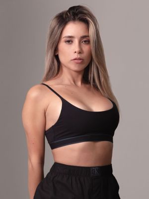 Bralette Tonal Logo Negro Calvin Klein
