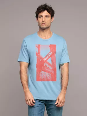 Polera Street Sign Graphic Celeste Calvin Klein