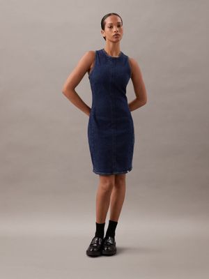 Imagen 2 del producto Vestido estilo bodycon denim recortes Azul Calvin Klein