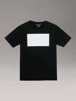 Polera Niño Slim Monograma Dos Tonos Negro Calvin Klein
