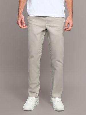 Pantalón Slim Brushed Twill Beige Calvin Klein