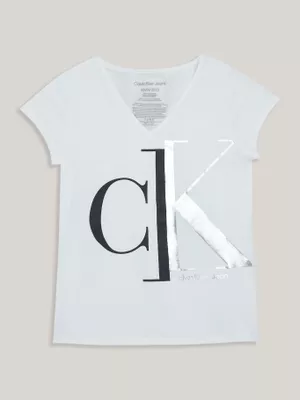 Imagen 1 del producto Polera Split Niña Monogram Blanco Calvin Klein