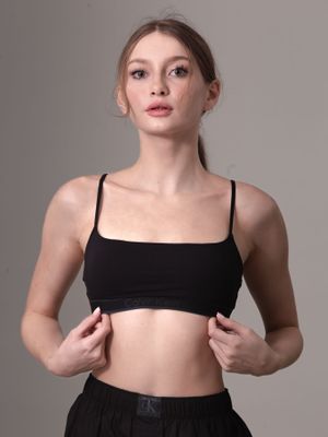 Bralette Tonal Logo Lightly Negro Calvin Klein