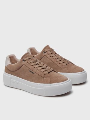 Zapatillas de ante de plataforma Café Calvin Klein