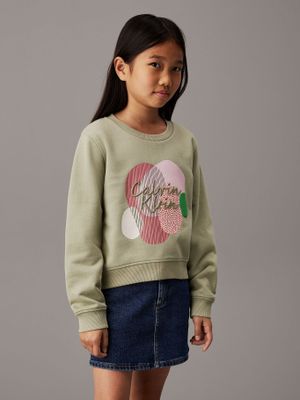 Polerón holgado con gráfico Verde Calvin Klein