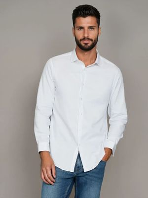Camisa Slim Cotton Solid Blanco Calvin Klein