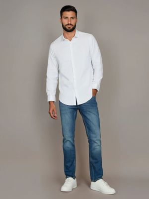 Imagen 2 del producto Camisa Slim Cotton Solid Blanco Calvin Klein