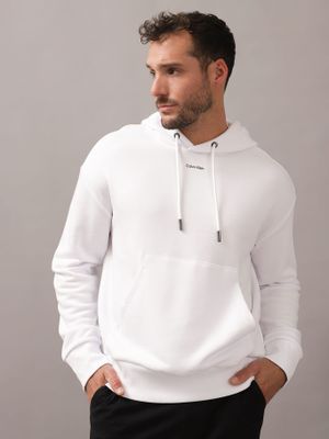 Polerón Gorro Logo Cotton Modal Blanco Calvin Klein