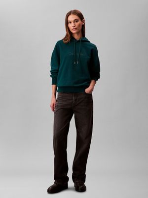 Imagen 2 del producto Polerón Con Gorro Y Logo Bordado Azul Calvin Klein