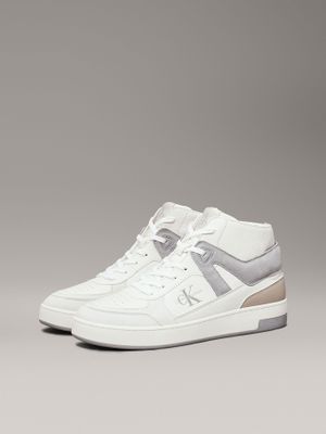 Zapatillas de Cuero Basket Cup Mid Blanco Calvin Klein