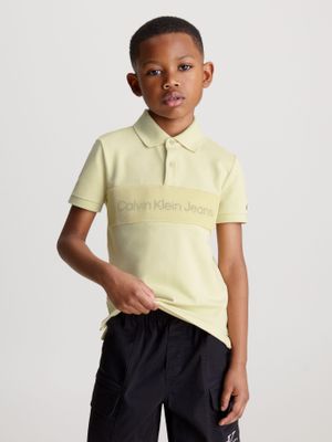 Polo Niño Layered Mesh Verde Calvin Klein